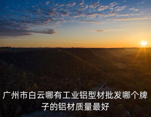 廣州市白云哪有工業鋁型材批發哪個牌子的鋁材質量最好