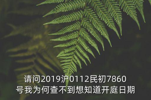 請問2019滬0112民初7860號我為何查不到想知道開庭日期