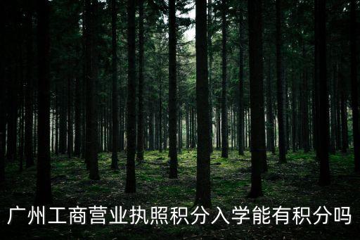 廣州工商營業執照積分入學能有積分嗎