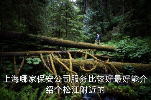 上海哪家保安公司服務比較好最好能介紹個松江附近的