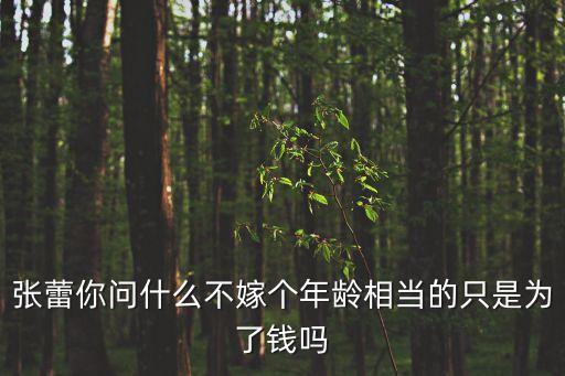張蕾你問什么不嫁個年齡相當的只是為了錢嗎
