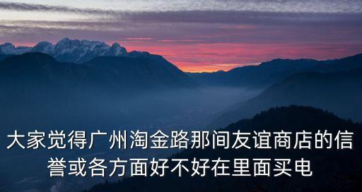 大家覺得廣州淘金路那間友誼商店的信譽或各方面好不好在里面買電