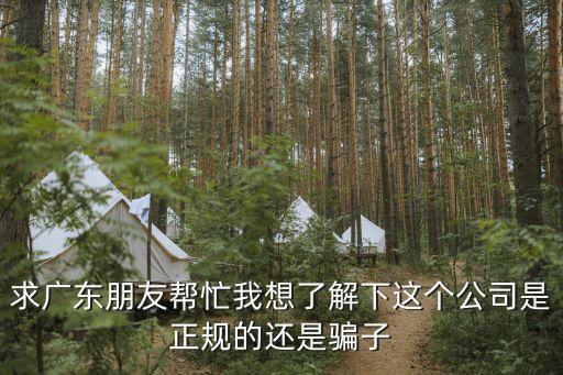 求廣東朋友幫忙我想了解下這個公司是正規的還是騙子
