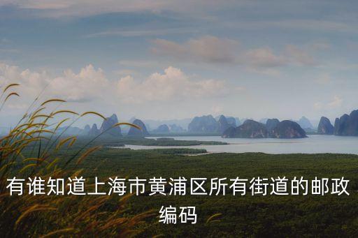 有誰知道上海市黃浦區所有街道的郵政編碼