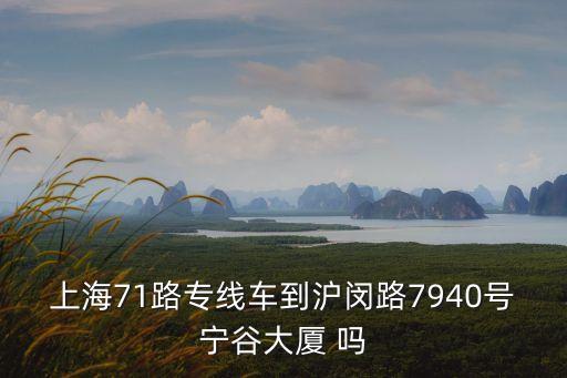 上海71路專線車到滬閔路7940號寧谷大廈 嗎