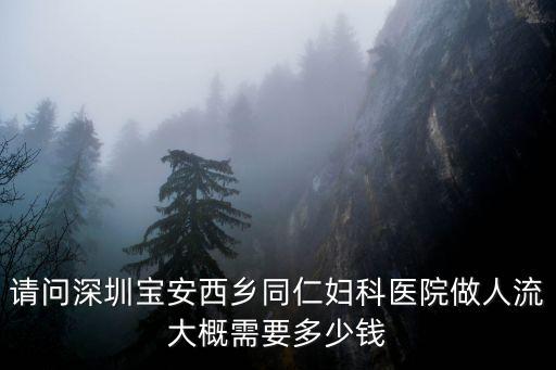 請問深圳寶安西鄉同仁婦科醫院做人流大概需要多少錢