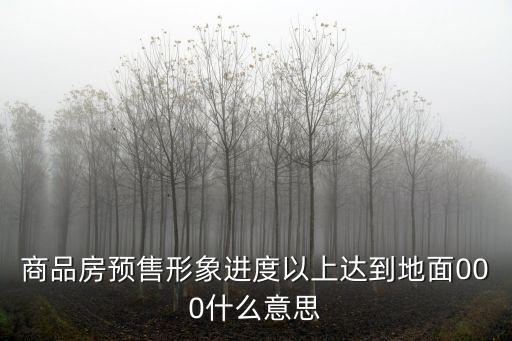 商品房預(yù)售形象進(jìn)度以上達(dá)到地面000什么意思