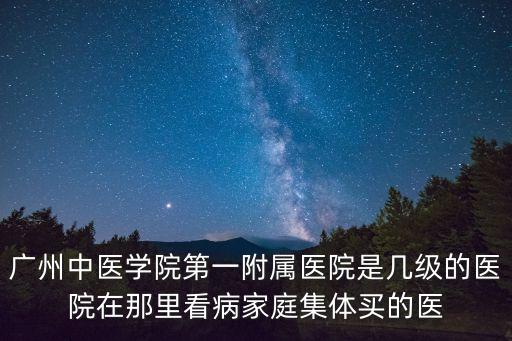 廣州中醫學院第一附屬醫院是幾級的醫院在那里看病家庭集體買的醫
