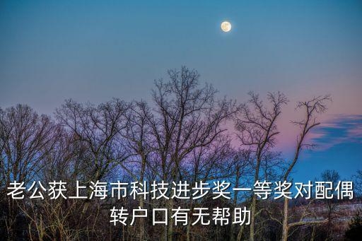 老公獲上海市科技進步獎一等獎對配偶轉戶口有無幫助