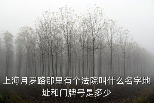 上海市紅廟子街76號院，上海月羅路那里有個法院叫什么名字地址和門牌號是多少