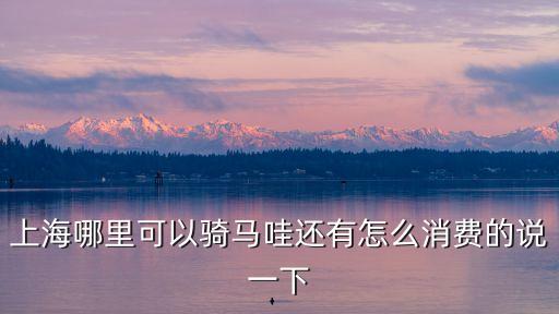 上海哪里可以騎馬哇還有怎么消費的說一下