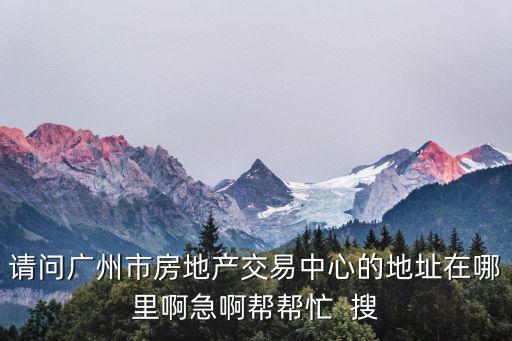 請問廣州市房地產交易中心的地址在哪里啊急啊幫幫忙  搜