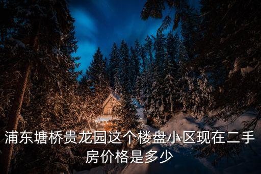 浦東塘橋貴龍園這個樓盤小區現在二手房價格是多少