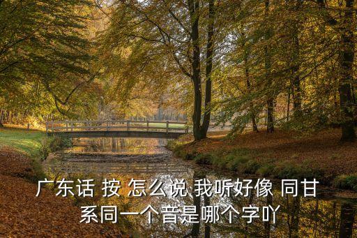 廣東話 按 怎么說 我聽好像 同甘 系同一個音是哪個字吖