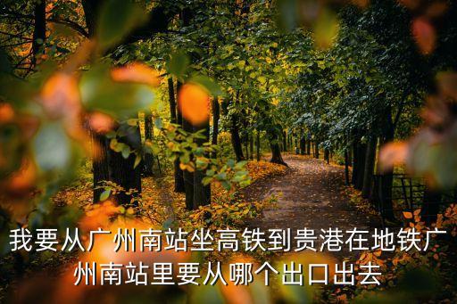 我要從廣州南站坐高鐵到貴港在地鐵廣州南站里要從哪個(gè)出口出去