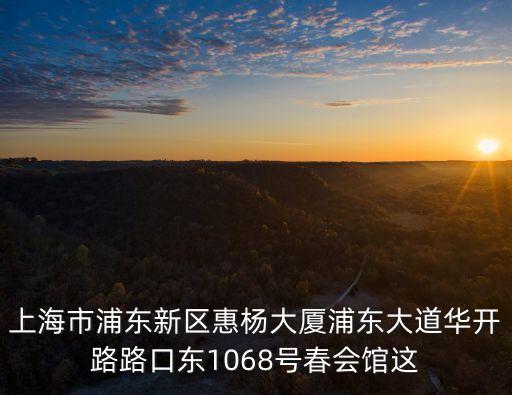 上海市浦東新區惠楊大廈浦東大道華開路路口東1068號春會館這