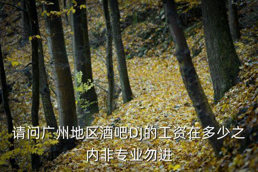 請問廣州地區酒吧DJ的工資在多少之內非專業勿進