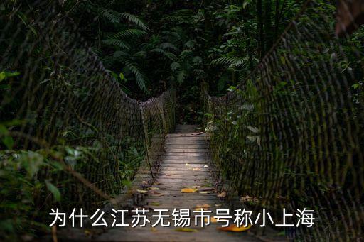 為什么江蘇無錫市號稱小上海
