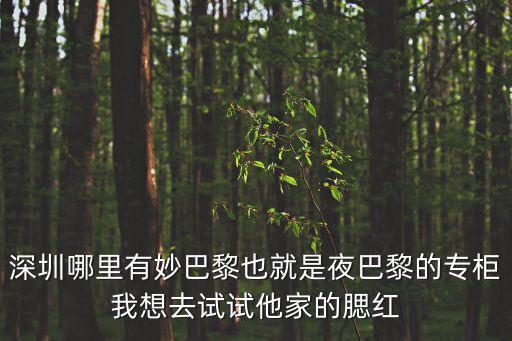 深圳哪里有妙巴黎也就是夜巴黎的專(zhuān)柜我想去試試他家的腮紅