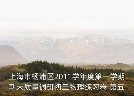 上海市楊浦區2011學年度第一學期期末質量調研初三物理練習卷 第五