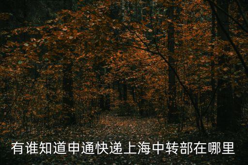 上海市中轉庫，有誰知道申通快遞上海中轉部在哪里