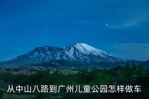 從中山八路到廣州兒童公園怎樣做車