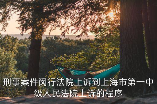刑事案件閔行法院上訴到上海市第一中級人民法院上訴的程序