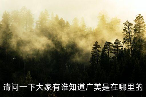 請問一下大家有誰知道廣美是在哪里的