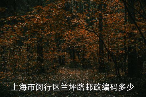 上海市閔行區(qū)蘭坪路郵政編碼多少