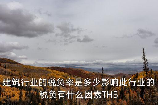 建筑行業的稅負率是多少影響此行業的稅負有什么因素THS