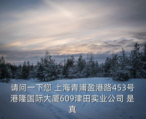 上海市青浦區港隆國際大廈在哪里，請問一下您 上海青浦盈港路453號港隆國際大廈609津田實業公司 是真
