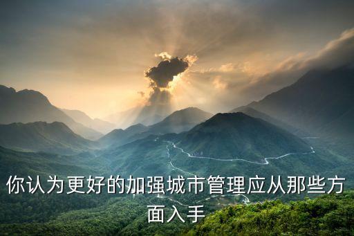 你認為更好的加強城市管理應從那些方面入手