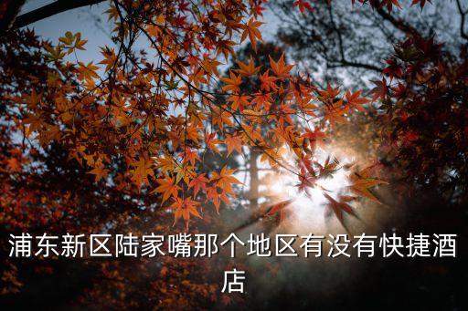 浦東新區陸家嘴那個地區有沒有快捷酒店
