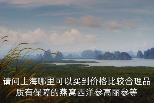 請問上海哪里可以買到價格比較合理品質有保障的燕窩西洋參高麗參等