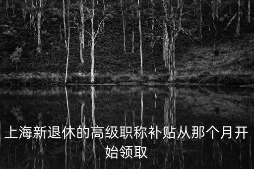 高級職稱 上海市 獎勵，上海新退休的高級職稱補貼從那個月開始領取