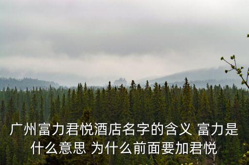 廣州富力君悅酒店名字的含義 富力是什么意思 為什么前面要加君悅