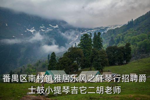 番禺區南村鎮雅居樂風之軒琴行招聘爵士鼓小提琴吉它二胡老師