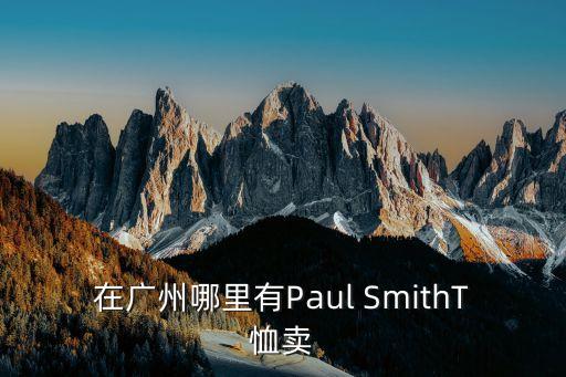 在廣州哪里有Paul SmithT恤賣