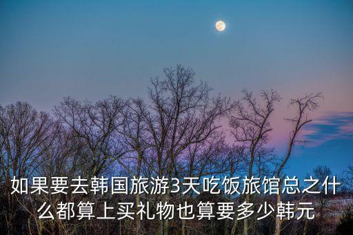 如果要去韓國旅游3天吃飯旅館總之什么都算上買禮物也算要多少韓元