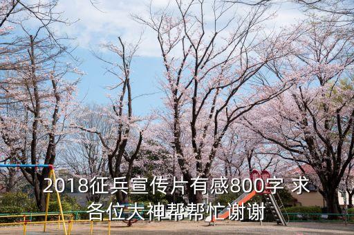 2018征兵宣傳片有感800字 求各位大神幫幫忙謝謝