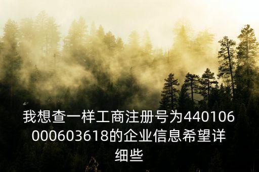 廣州迅林信息咨詢有限公司，我想查一樣工商注冊號(hào)為440106000603618的企業(yè)信息希望詳細(xì)些