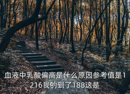 血液中乳酸偏高是什么原因參考值是1216我的到了188這是