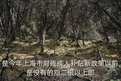 是今年上海市對殘疾人補貼新政策以前是沒有的指二級以上即