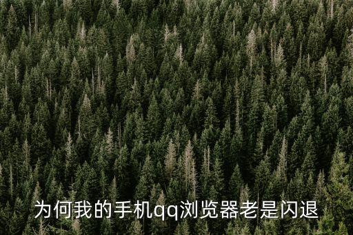 為何我的手機qq瀏覽器老是閃退
