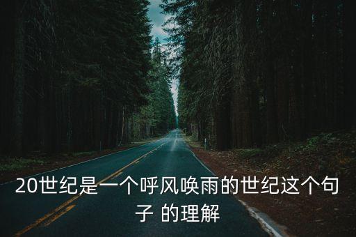 20世紀是一個呼風喚雨的世紀這個句子 的理解