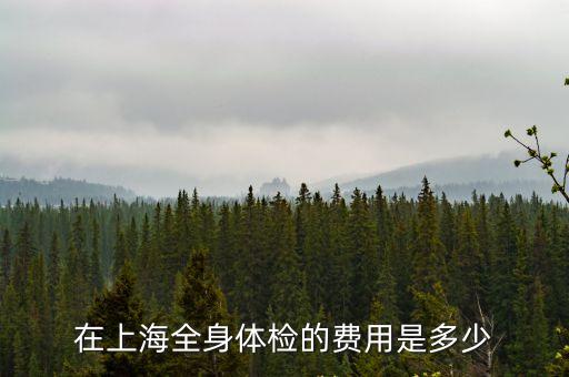 在上海全身體檢的費(fèi)用是多少