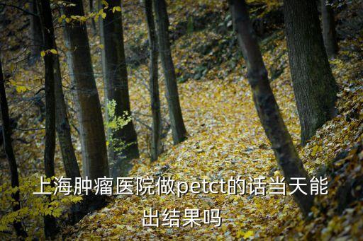 上海腫瘤醫院做petct的話當天能出結果嗎