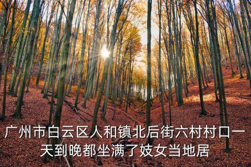 廣州市白云區人和鎮北后街六村村口一天到晚都坐滿了妓女當地居