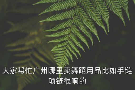 廣州舞蹈用品商店，大家幫忙廣州哪里賣舞蹈用品比如手鏈項鏈很響的