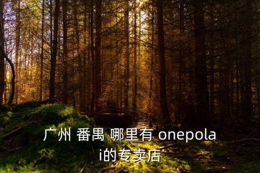 廣州 番禺 哪里有 onepolai的專賣店